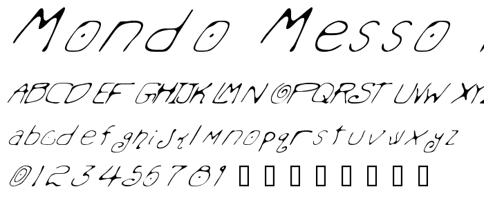 Mondo Messo Fonto Italic font